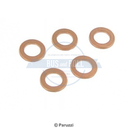 fuel-tank-sender-and-turn-indicator-lens-copper-rings-5-pieces